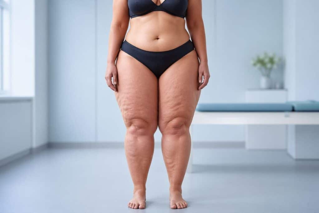 jambe poteau lipoedème